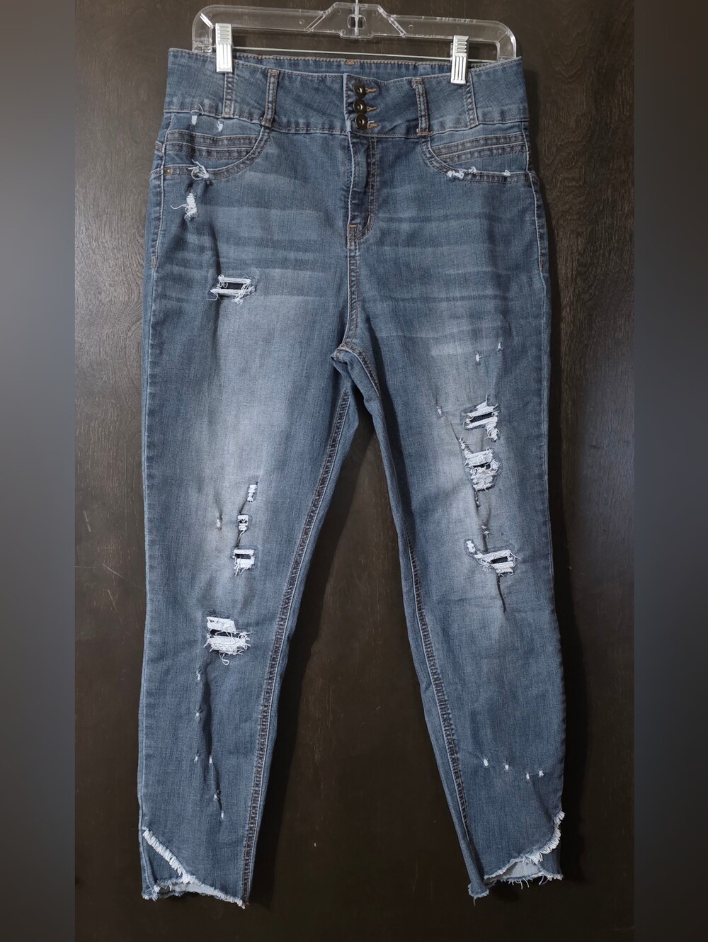💢4For$20No Boundaries High-rise Sculpting Distressed Jegging/Jeans Junior Sz 15